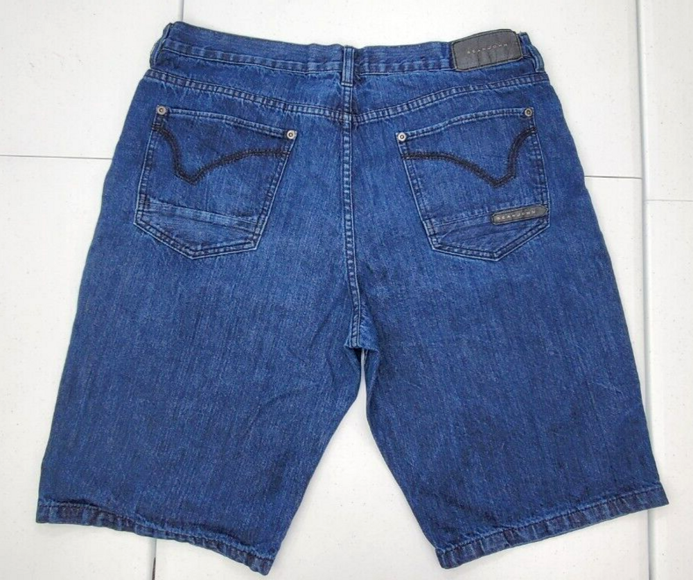 Vintage Sean John Men 38x13 Indigo Dark Denim Baggy Hip Hop Jeans Shorts 90s Y2K